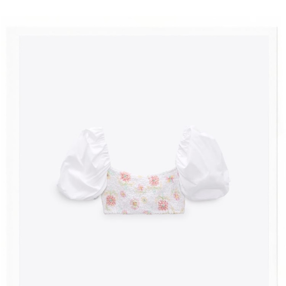 Zara Floral Poplin Top